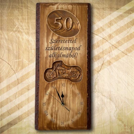 50. születésnapra falióra motorosnak
