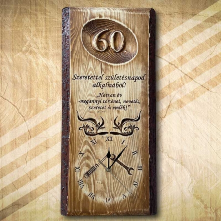 60. születésnapra egyedi falióra férfiaknak