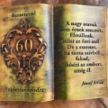 60. születésnapi fakönyv arany-zöld-Mívesfa