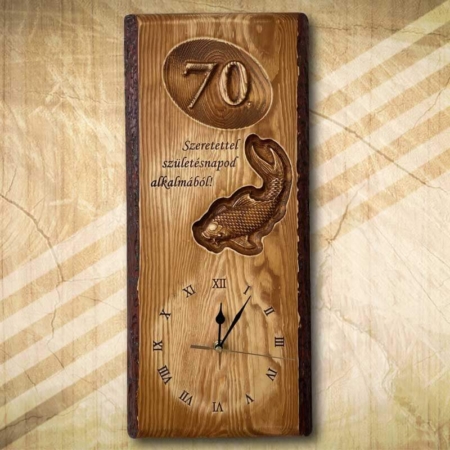 70 éves horgásznak falióra-Koi hal