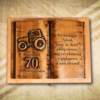 70. születésnapra egyedi traktoros fakönyv