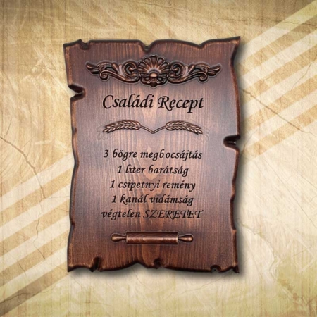 Családi recept fatábla-Mívesfa