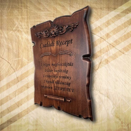 Családi recept fatábla
