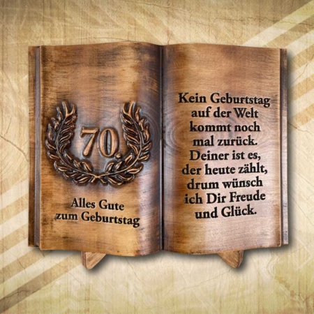 Fakönyv 70. születésnapra német felirattal