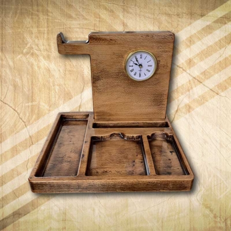 asztali jegyzettartó órával