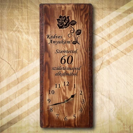 születésnapra ajándék falióra Anyukámnak rózsamintaval